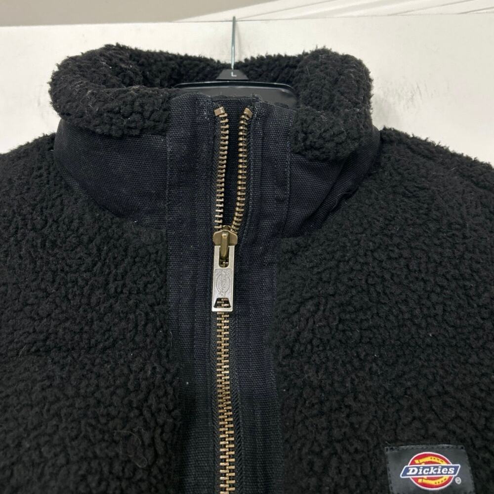 Dickies Mount Hope Sherpa Puffer Jacket Knit Black Women’s Small Cozy Winter - Picture 10 of 16